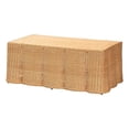 thumbnail image 1 of bali & pari Palm Scalloped Rattan Coffee Table Light Honey, 1 of 7