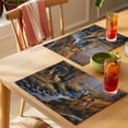 thumbnail image 4 of Placemat Set of 4 Forest River Placemats for Dining Table Deer Washable Table Mats for Kitchen and Party Decor Indoor & Outdoor Use, 4 of 8