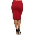 thumbnail image 3 of Moa Collection Women's Plus Size High Waist Casual Lightweight Solid Pencil Midi Skirt, 3 of 3