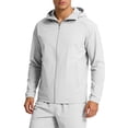 thumbnail image 2 of Sun Protection Hoodie Jacket for Men Long Sleeve Solid Color Zip Cardigan Polyester, 2 of 9