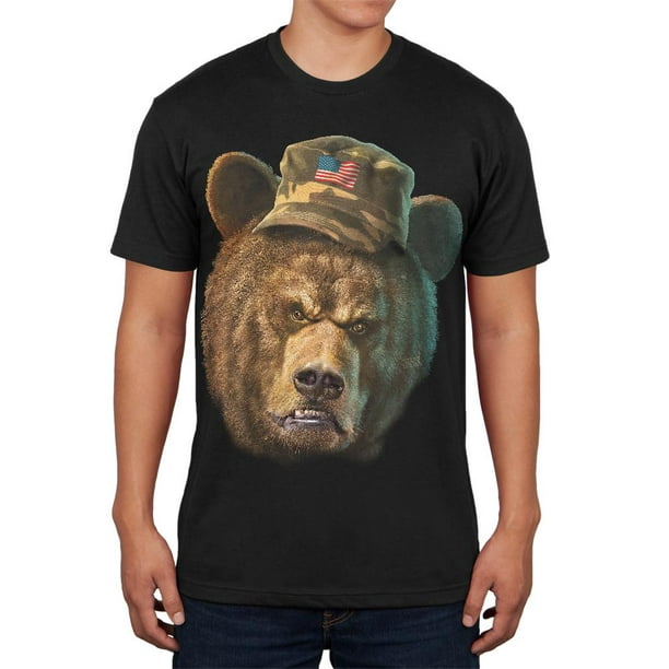 Old Glory - Grumpy Army Bear Mens Soft T Shirt Black 2XL - Walmart.com ...