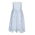 thumbnail image 4 of JGGSPWM Womens Sleeveless Lace Party Dress with Strapless Sweetheart Neckline Pleated Midi Skirt and Scalloped Hem Sky Blue L, 4 of 6