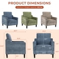thumbnail image 4 of TLSUNNY Mid-Century Accent Chair, Modern Upholstered Chenille Armchair & Padded Reading Chair, Removable Cover, Living Room Chair, Single Sofa for Bedroom/Office/Small Space, 4 of 11