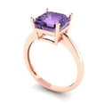 thumbnail image 2 of 2.5 ct Asscher Cut Simulated Alexandrite Solitaire Engagement Ring for Women in 18K Rose Gold, 2 of 5