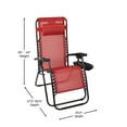 thumbnail image 5 of BizChair Adjustable Folding Mesh Zero Gravity Reclining Lounge Chair with Pillow and Cup Holder Tray in Red, 5 of 15