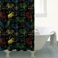 thumbnail image 4 of Colorful Games Sign Black Pattern Shower Curtain 84"x72" ,Bathroom Decorative Shower Curtains Set with 12 Hooks,Modern Waterproof Washable Shower Curtain, 4 of 6
