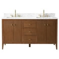 thumbnail image 6 of Vanity Art 60" Contemporary Bathroom Vanity with Sink, Freestanding Storage Cabinet, Engineered Marble Top, Flip-Down Tray, Drawer, and Shelf, 6 of 8