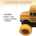 thumbnail image 3 of Yellow School Bus Toy with Yellow Monster Truck Tires, Push n Go Toy Car for Kids, Durable Plastic Material, Best Birthday Gift for Boys, Girls, Toddlers, 3 of 6