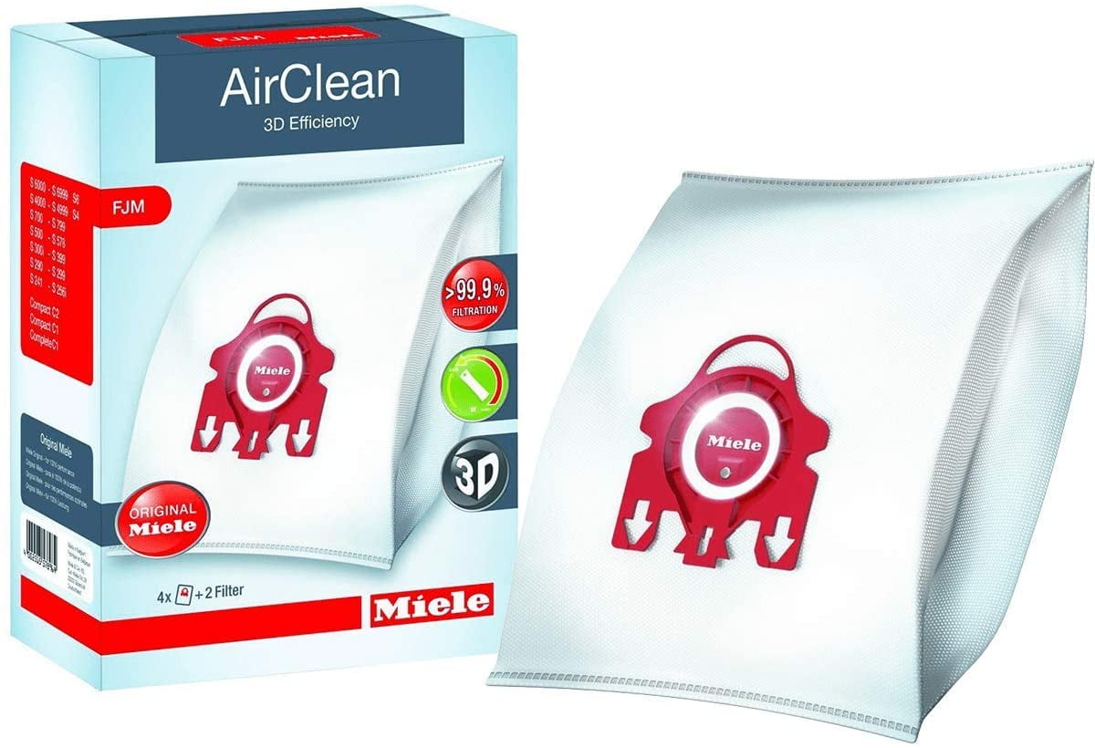 Type FJM 4 Bags & 2 Filters Miele AirClean/Hyclean 3D Efficiency Dust Bag 