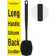 thumbnail image 1 of wonima11 iTokGoK® All New Premium Silicone Back Scrubber with Tire Anti-Slip Long Handle for Shower, Gentle Exfoliating and Massage Brush Scrubber for Sensitive Skin for Men and Women (Black), 1 of 1