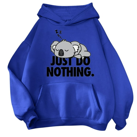 Puliio Womens Hoodies Sweatshirt Cute Cartoon Sloth Printed Long Sleeve Pullover Sweashirts Kawaii Casual Loose Fit Daily Wear Hoody Hooded Jackets