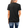 thumbnail image 5 of Tshirt Women Women's Round Neck Solid Color Pleated Short Sleeved Casual T-shirt, 5 of 6