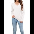 thumbnail image 1 of Camisas de Larga para Mujer, Cuello en V, Blusas Casuales, Sueltas, Elegantes, Básicas, Moda de Otoño, Conjuntos de Moda, Ropa de Invierno M, 1 of 8