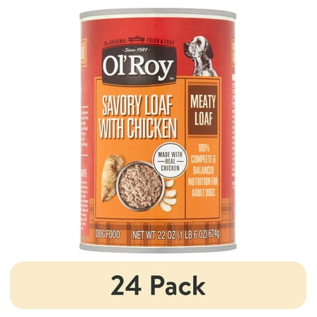 (24 pack) Ol' Roy Savory Loaf with Chicken Meaty Pate Wet Dog Food, 22 oz Can
