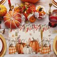 thumbnail image 3 of Orange White Pumpkins Placemats Set of 2, Thanksgiving Leaves Fall Rustic Washable Wipeable Table Mats for Dining Tables, Indoor Outdoor Kitchen Place Mats for Holiday Party Table Decor, 3 of 9