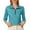 Green, variant on MIXUE Boho Tops For Women Summer Solid Color V Neck Zipper Long Sleeve Fashion Casual Tee Shirts Sportswear,Blue,L