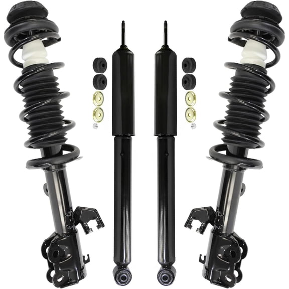 Detroit Axle - Struts Shocks for 2012-2020 Nissan Versa 2014-2019 Versa Note, 2 Front Struts with Coil Spring Assembly 2 Rear Shock Absorbers 2015 2016 2017 2018 Replacement Suspension Kit