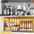 thumbnail image 2 of 4 Tier Spice Rack Organizer, Spice Organization for Cabinet,Pantry, Countertop,Tiered Spice Rack Easy Visibility,Depth Expandable Seasoning Shelf for Kitchen Cabinet Organizer,Silver,2 PACK, 2 of 8