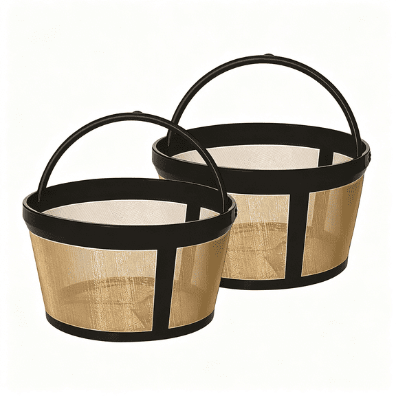 MISSMILE 2-Pack Reusable 4 Cup Basket Coffee Filter,Replaces Disposable Paper Coffee Filters for Standard 4 Cup Basket Coffeemakers