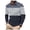 A-Navy618, variant on Bibifish Mens Polo Shirt Two Tone Color Block Panels Zip Front Collar Shirt Simple Chest Pocket Minimalist Tops