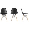 thumbnail image 4 of Bold Tones Mid-Century Modern Plastic DSW Shell Dining Chair, Black (Set of 2), 4 of 5