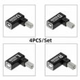 thumbnail image 3 of CY 4pcs/lot USB 2.0 Type-B Male to Female Extension Adapter Horizontal Vertical Angled 90 Degree for Printer Scanner, 3 of 5