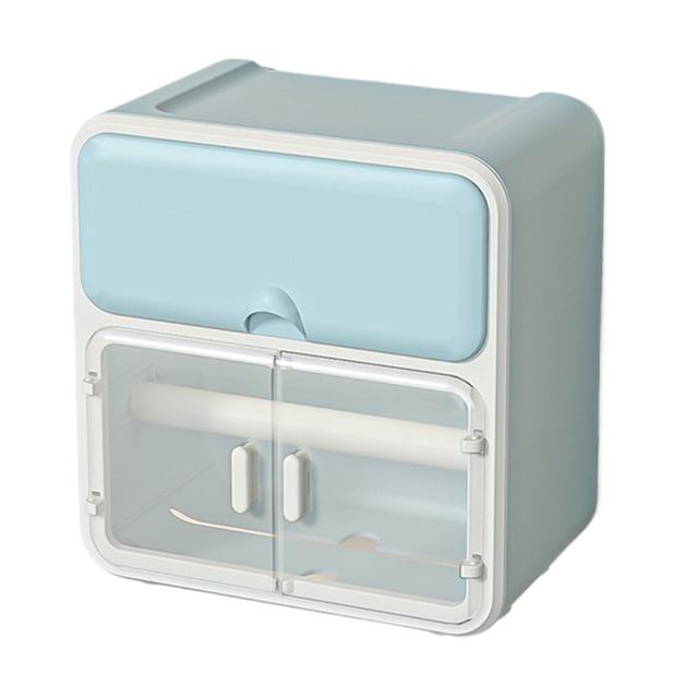 Yuarrent Impermeable fácil de instalar del organizador del almacenamiento del cuarto de baño del ABS que hace conveniente almacenar artículos Almacenamiento y organización del hogar Azul agua claro