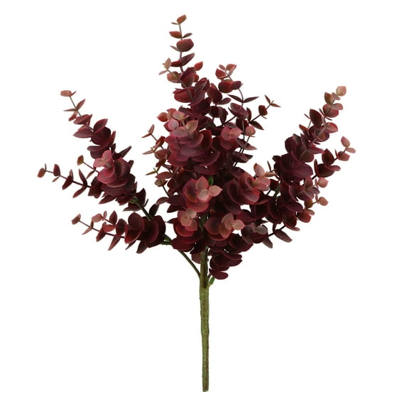 Vickerman 13" Artificial Burgundy Eucalyptus Spray. Includes 4 sprays per pack.