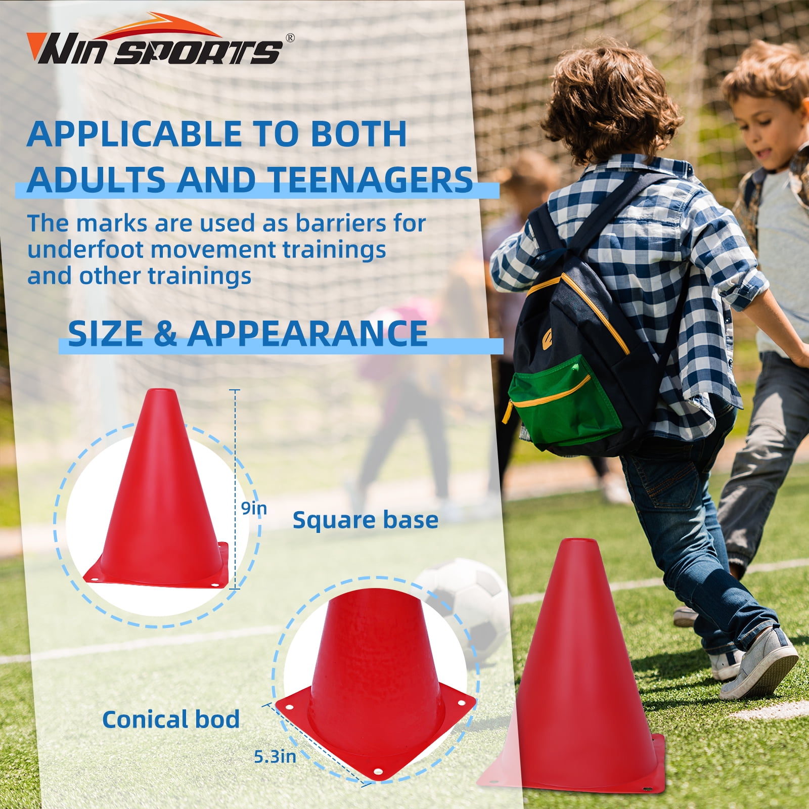 Training Plastic Traffic Cones Set,Festive Events Agility Cones,Sports Soccer Flexible Cone Sets,Sports Equipment for Kids (6 Colors,24 Pack,7 Inch)
