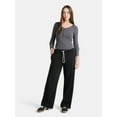 thumbnail image 2 of No Boundaries Soft Fleece Wide Leg Pants, 30” Inseam, 1 or 2-Pack, Women’s XXS-4X, 2 of 5
