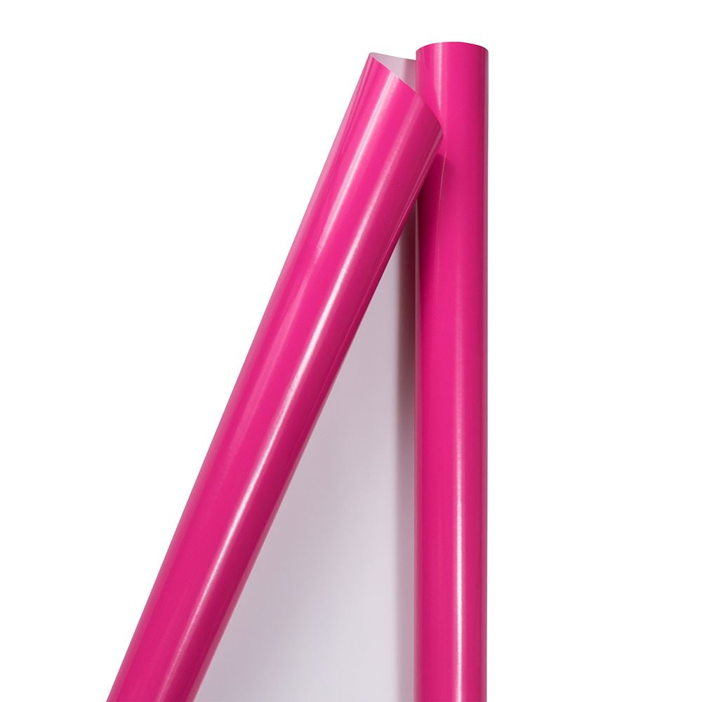 JAM Paper Glossy Fuchsia Pink Wrapping Paper, All Occasion, 25 Sq. ft, 1/Pack