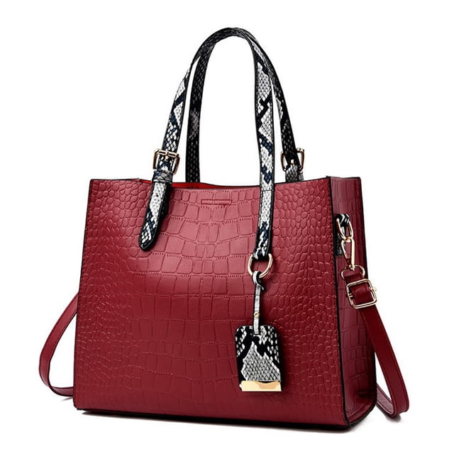 Sac à Main Femme Mode Rétro Crocodile Sac à Poignée Supérieure Sac Bandoulière