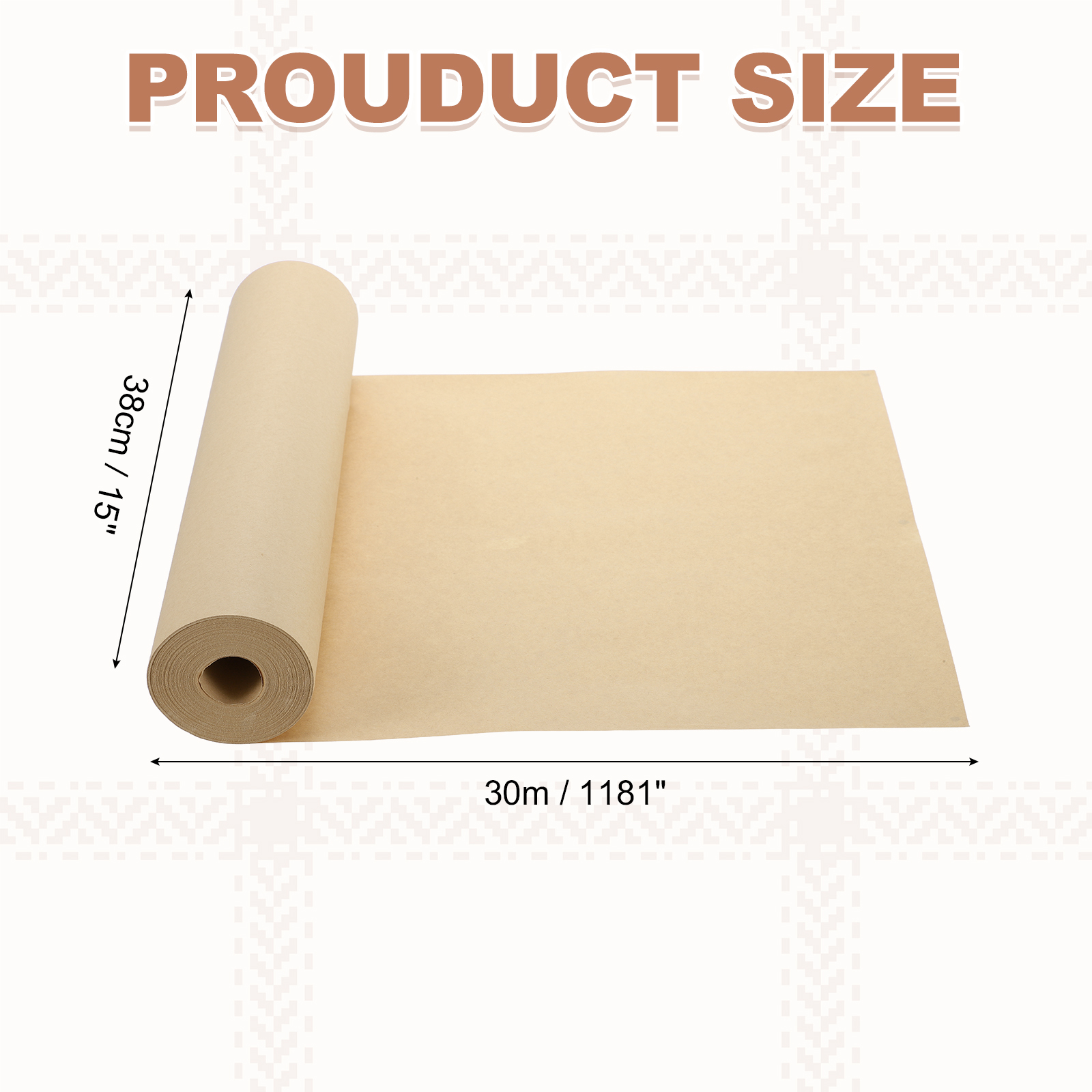 Uxcell Kraft Wrapping Paper, 15"x 1181"(98.42') Decorative Paper Kraft Craft Paper for Gift Wrapping Bouquet Flower Bulletin Board Art Painting Craft Packaging Shipping, White 738GSM