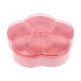 thumbnail image 1 of Transparent Lid Snacks Case Dried Fruit Divided Plate Food Snack Tray Nuts Candy Storage Box Flower Shaped Storage Case (Pink Single-layer), 1 of 9