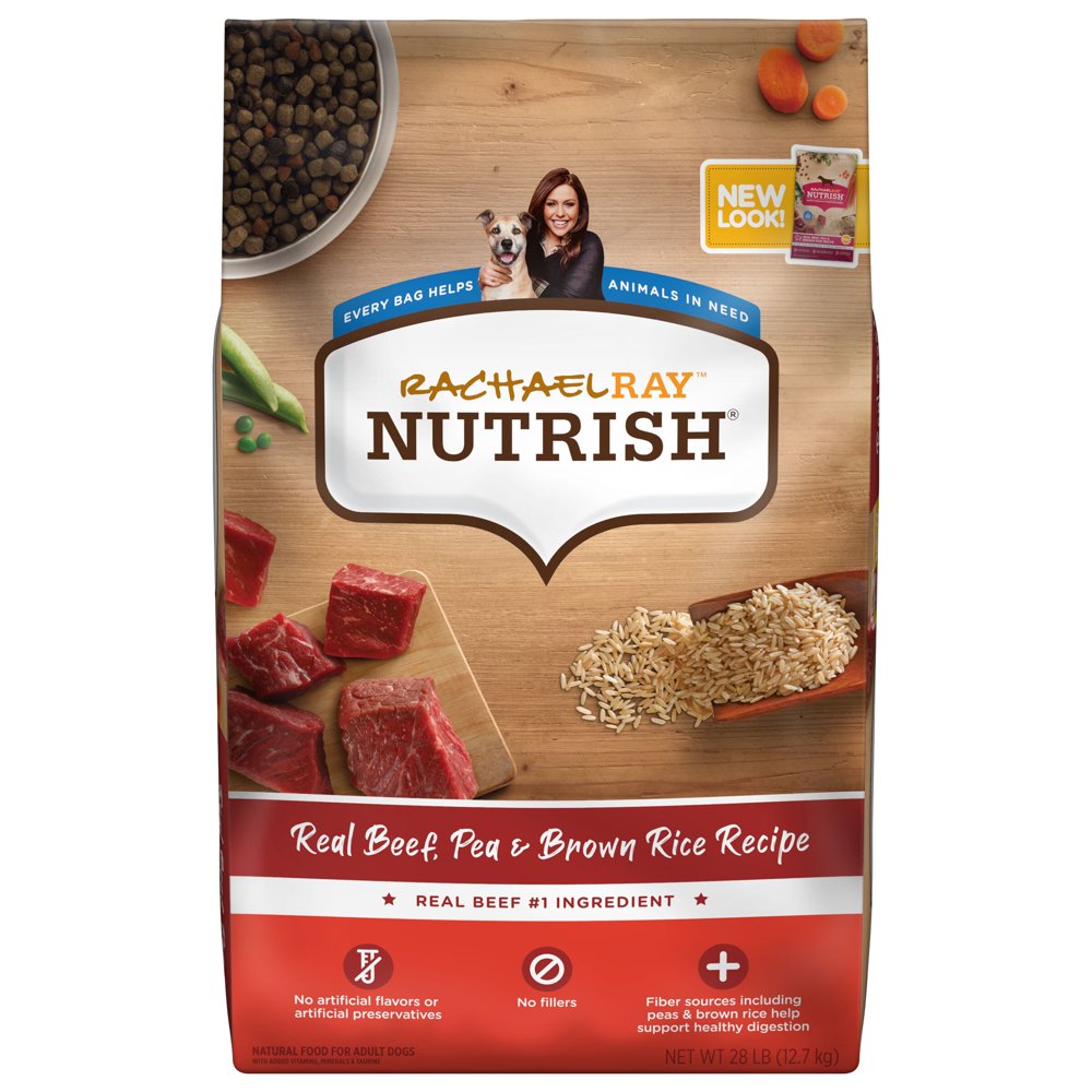 Rachael Ray Nutrish Natural Premium Dry Dog Food, Real Beef, Pea