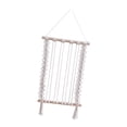 thumbnail image 4 of Tapiz de pared de macramé, tapiz tejido bohemio, decoración de arte de pared con tapiz de macramé blanco, 4 of 9