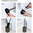 thumbnail image 3 of Stainless Steel Toilet Brush & Holder,Free Standing, long handle,Square Toilet Brush Set,Heavy Duty Cleaner for Bathroom, with Removable Plastic Brush (Black), 3 of 9