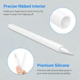 thumbnail image 4 of Fintie Soft Silicone Sleeve for Apple Pencil Pro & 2nd Generation - Protective Pen Skin Cover Pencil Grip Holder with 2 Nib Covers Accessories, White, 4 of 8