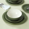 thumbnail image 6 of Famiware Garden 12-Piece Dinnerware Sets, Stoneware Dish Set for 4, Dark Green, 6 of 7