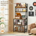 thumbnail image 6 of Large 5-Tier Record Player Stand with Charging Station, Vinyl Storage Shelf and CD/DVD Rack, Holds 500+ Albums, 6 of 10