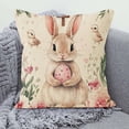 thumbnail image 5 of Fiudx Funda de Almohada de Conejos, Elegante Cojín Estampado, Tela Suave para Sofá, Lavable a Máquina, Versátil, Ideal Como Regalo para El Hogar o La Sala de Estar., 5 of 5