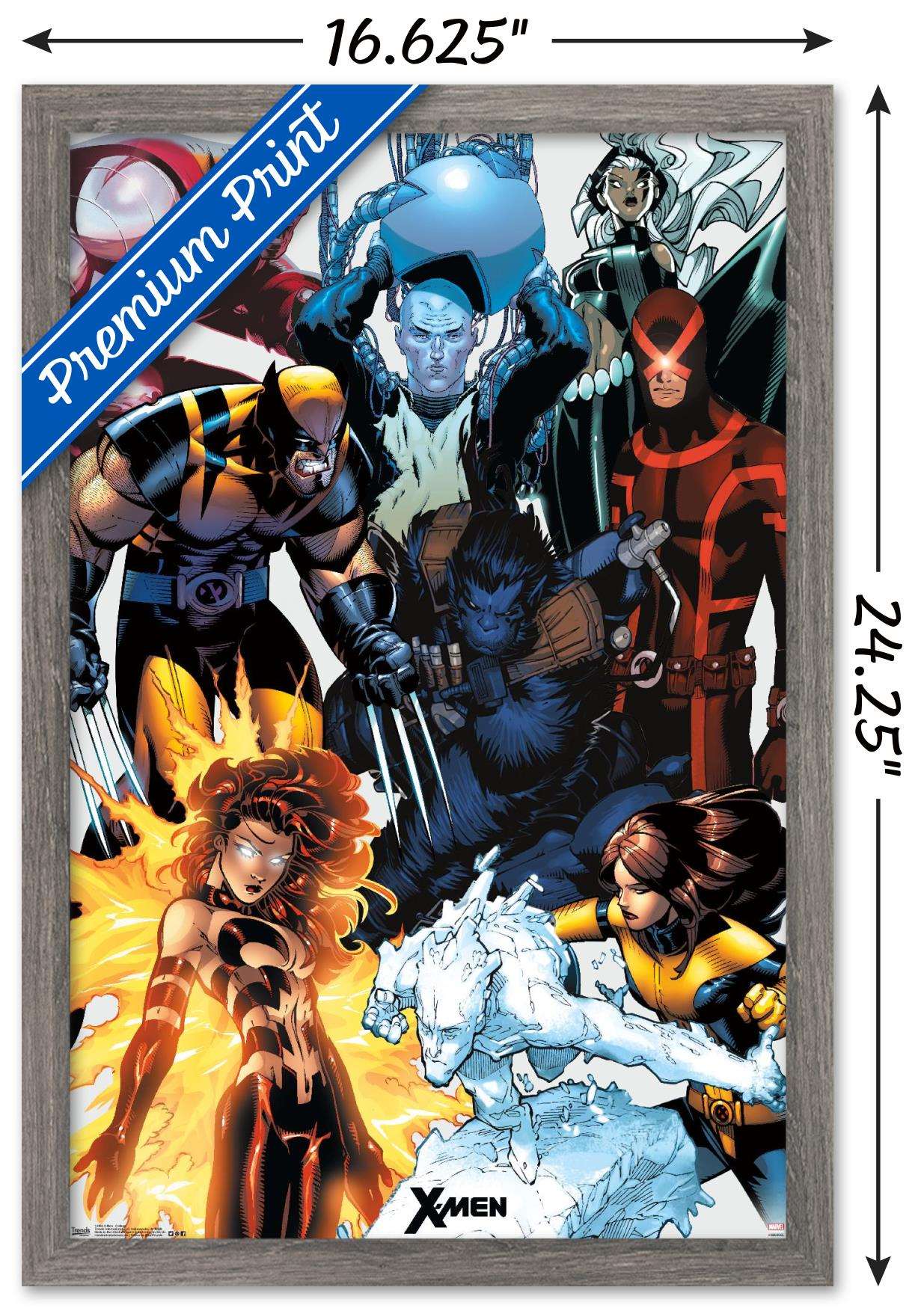 Marvel Comics - The X-Men - Collage Wall Poster, 14.725" x 22.375", Framed