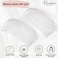 thumbnail image 2 of Parcelona French Glossy Large Cellulose Updo 23 Teeth Hair Side Combs(2 Pcs), 2 of 29