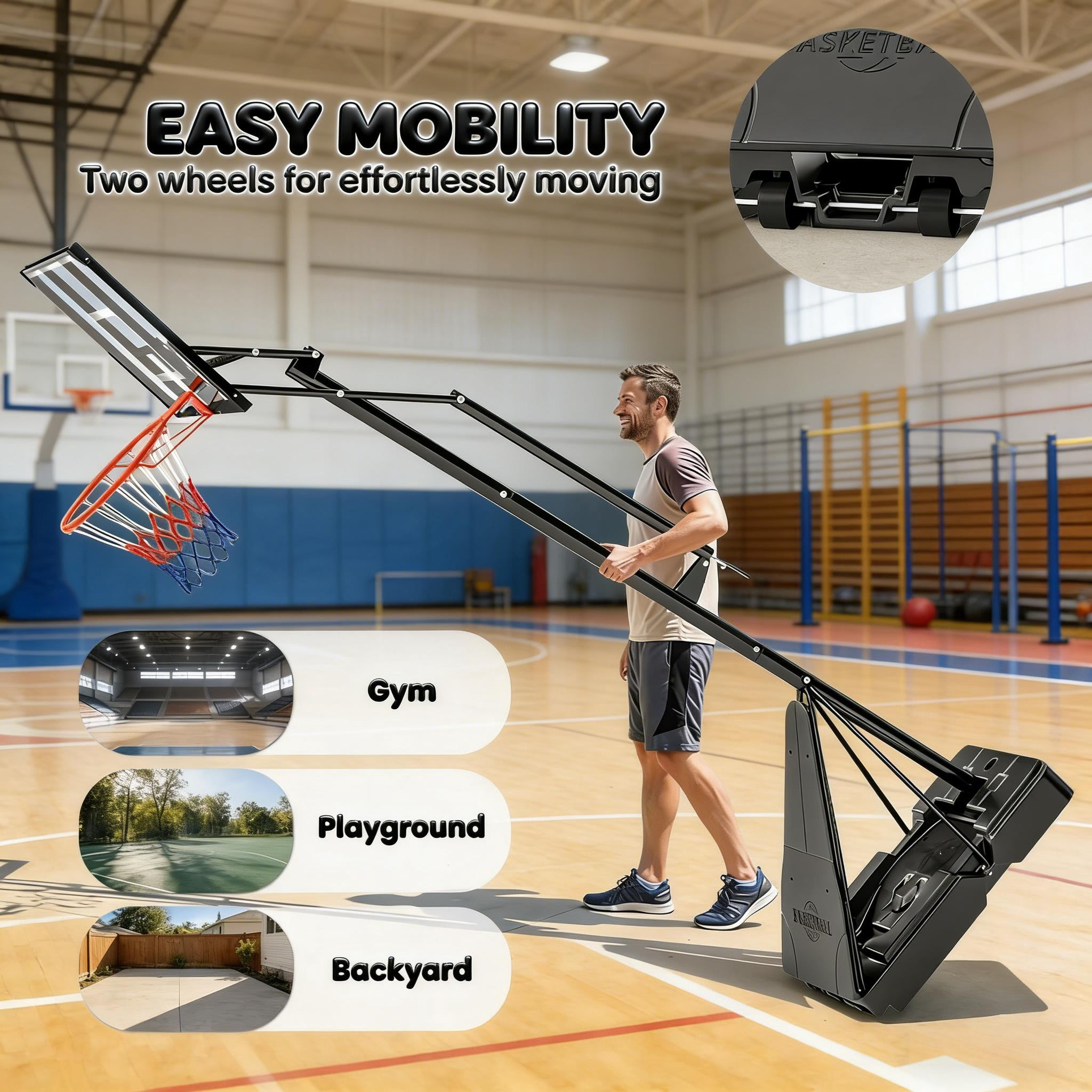 Adjustable Basketball Goal Portable Basketball Hoop