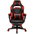 thumbnail image 1 of Patiojoy Chaise de Gaming à Hauteur Réglable avec Coussin Ergonomique Dossier Haut Rouge, 1 of 6