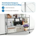 thumbnail image 6 of SYTHERS 5 Tier NSF Wire Shelf Shelving Unit, 59.06"D x 17.72"W x 70.87"H Adjustable Storage Metal Rack with Wheels, Ideal for Garage, Kitchen, Office Home and More, Chrome, 6 of 8