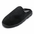 thumbnail image 2 of SLM Men's Suede Slip On Fleece Lined Open Back Hard Bottom House Shoe Slippers, 2 of 6