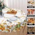 thumbnail image 2 of Fall Round Tablecloth, Harvest Table Cloth 60 inch, Halloween Table Cover for Fall Picnic and Thanksgiving Party, Maple Leaves and Pumpkin Decorations, 2 of 6