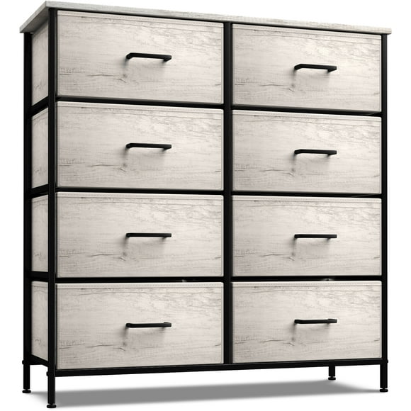 Sorbus Dresser with 8 Faux Wood Drawers - Storage Unit Organizer Chest for Clothes - Bedroom, Hallway, Living Room, Closet, & Dorm Furniture - Steel Frame, Wood Top, & Easy Pull Fabric Bins