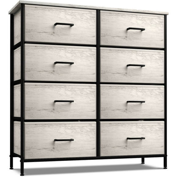 Sorbus Dresser with 8 Faux Wood Drawers - Storage Unit Organizer Chest for Clothes - Bedroom, Hallway, Living Room, Closet, & Dorm Furniture - Steel Frame, Wood Top, & Easy Pull Fabric Bins